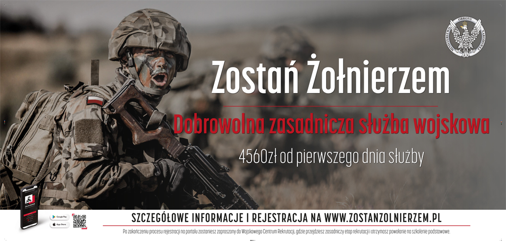 Baner promujący zasadniczą służbę wojskową