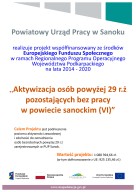 Zdjęcie artykułu Aktywizacja osób powyżej 29 r.ż. pozostających bez pracy w powiecie sanockim (VI)