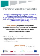 Zdjęcie artykułu Powiatowy Urząd Pracy w Sanoku realizuje projekt "Aktywnie na rynku pracy" 29.10.2021